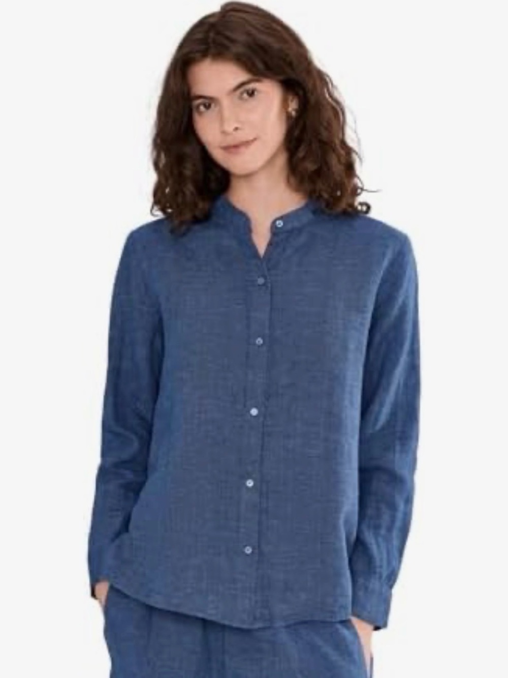 Eileen Fisher‎ Irish Linen Blouse Top Size Medium